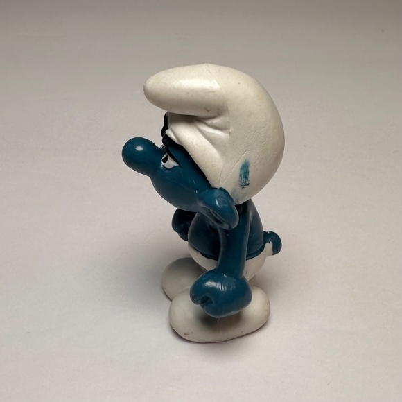 Vintage 1985 Schleich Grouchy Smurf Figure – Hong Kong – Peyo - Picture 4 of 5